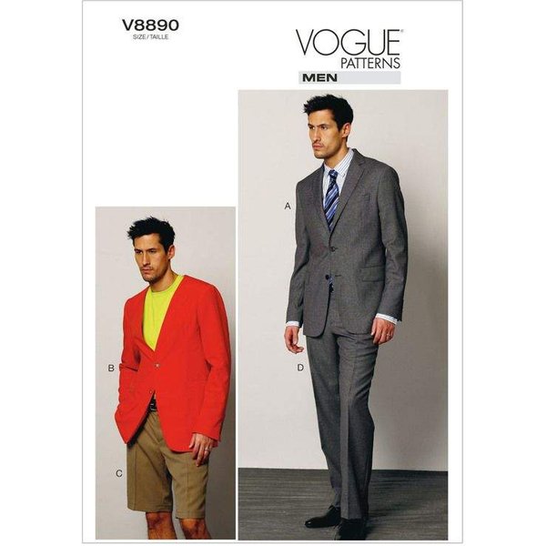 Patron Vogue 8890 Mxx - Ensemble Tailleur Homme Comprenant Veste, Short Et Pantalon-image