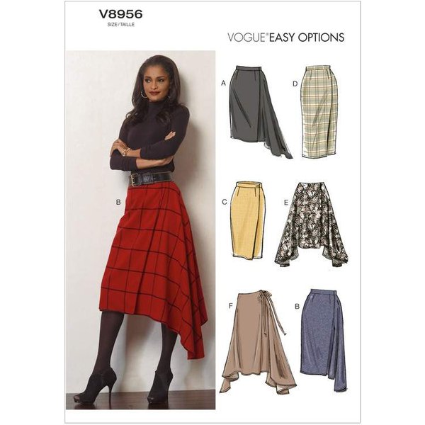 Patron Vogue 8956 A5 - Jupe Portefeuille Pour Femme à Pan AsyméTrique-image