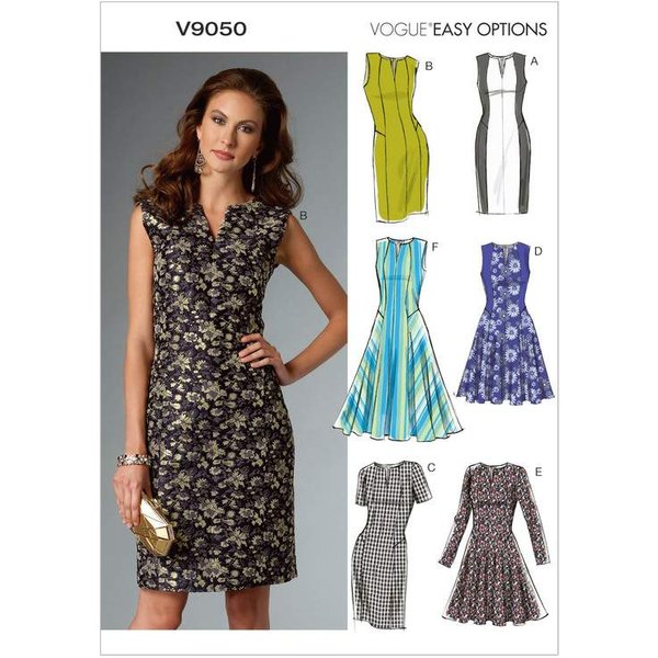 Patron Vogue 9050 E5 - Robe Femme, Style Fourreau Ou Patineuse-image