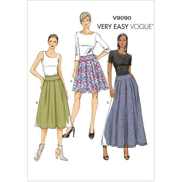 Patron Vogue 9090 A5 - Jupes Femme à Plis-image