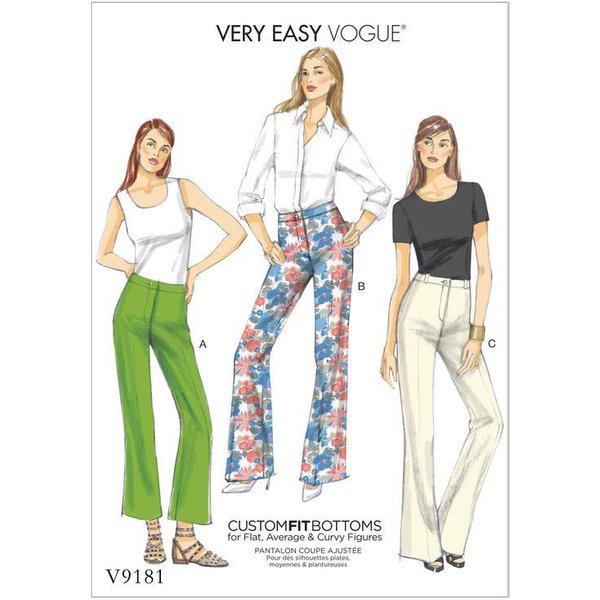 Patron Vogue 9181 E5 - Pantalon pour femme coupe Bootcut