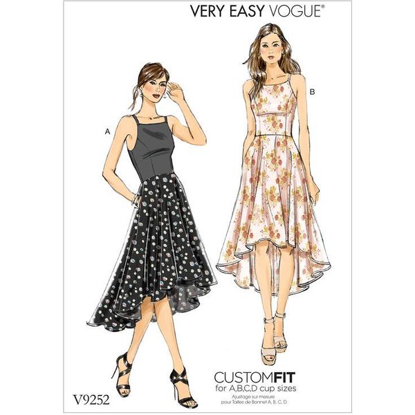 Patron Vogue 9252 A5 - Robe Femme Avec Corsage Bain De Soleil Et TraîNe-image