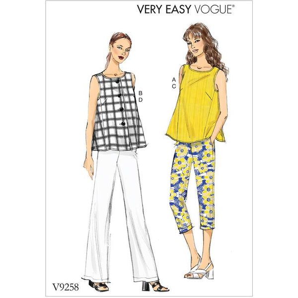 Patron Vogue 9258 B5 - Ensemble femme : Top, blouse et pantalon