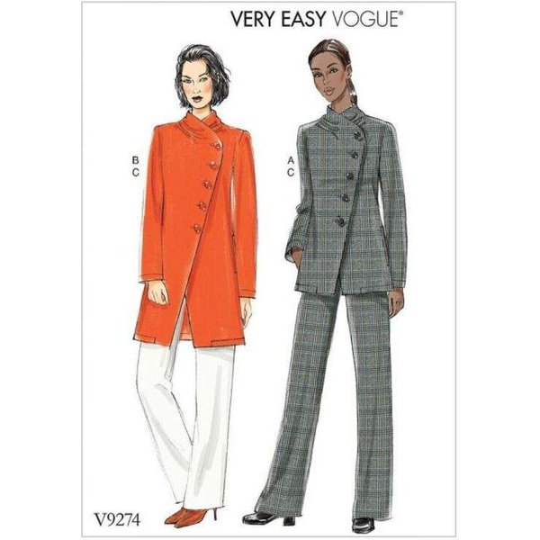Patron Vogue 9274 A5 - Ensemble Costume Pour Femme : Veste AsyméTrique Et Pantalon-image