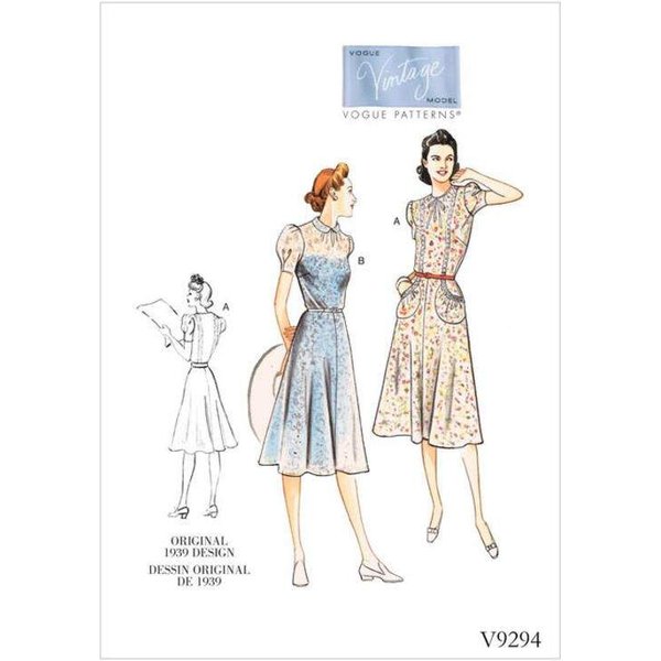 Patron Vogue 9294 A5 - Robe femme style années 1930