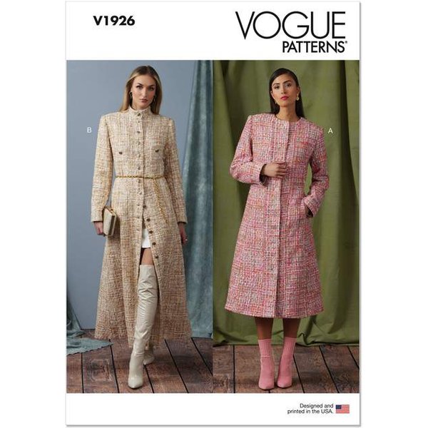 Patron Vogue 1926 B5 - Manteau Femme Doublé Coupe Semi-AjustéE-image