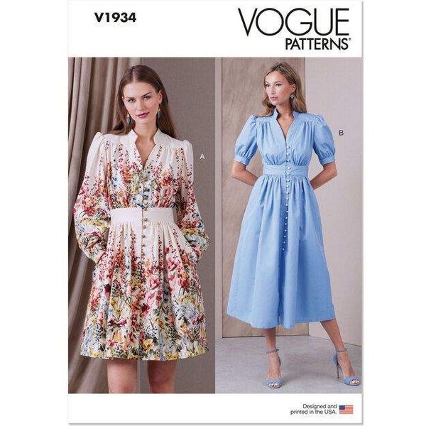 Patron Vogue 1934 Y5 - Robe Femme Avec Col-image