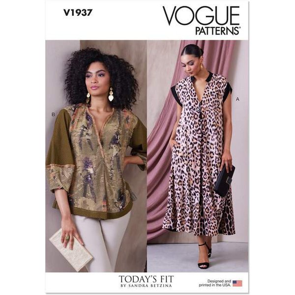 Patron Vogue 1937 A - Robe-tunique plissée