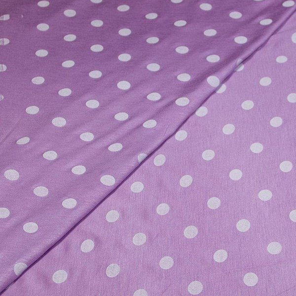 Jersey viscose - Pois blanc fond lilas