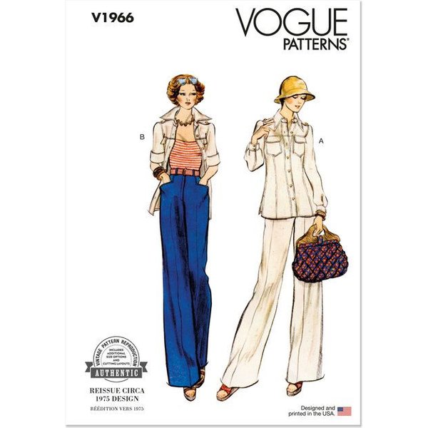 Patron Vogue 1966 B5 - Veste semi ajustée et pantalon