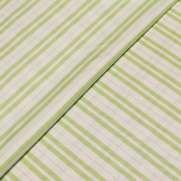 Popeline 100% Coton Peigné - Rayure Vert Pomme-image
