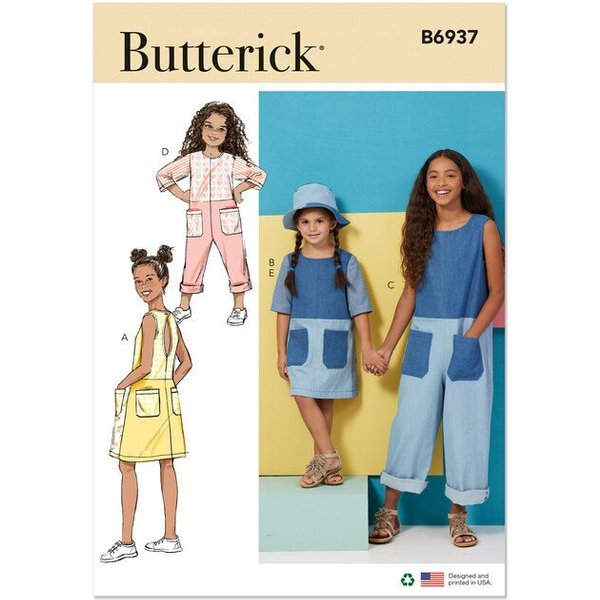 Patron Butterick 6937/CHJ - Robe, Barboteuse Et Chapeau-image
