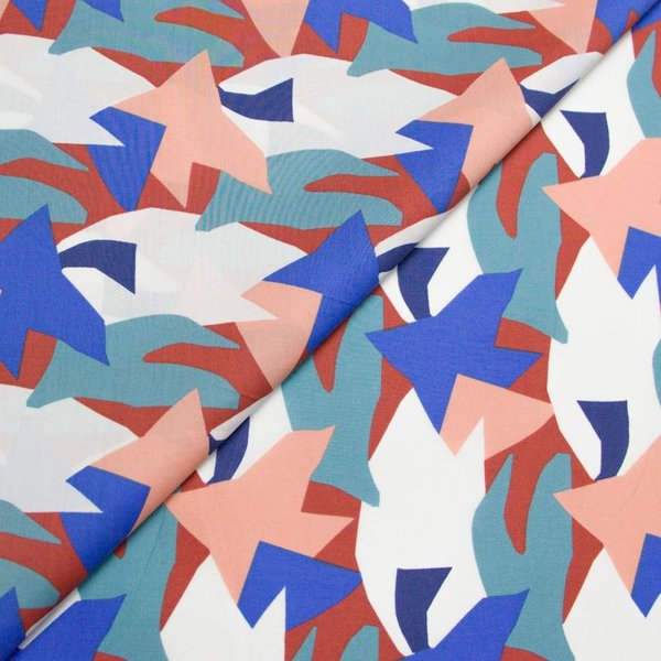 Percale 100% Coton Peigné Luxe - Motif Abstrait Multicolore-image
