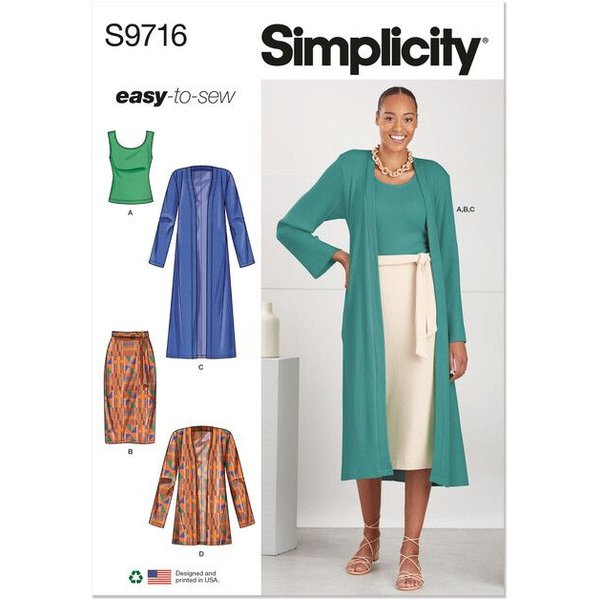 Patron Simplicity 9716.D5 - Haut, Cardigan Et Jupe-image