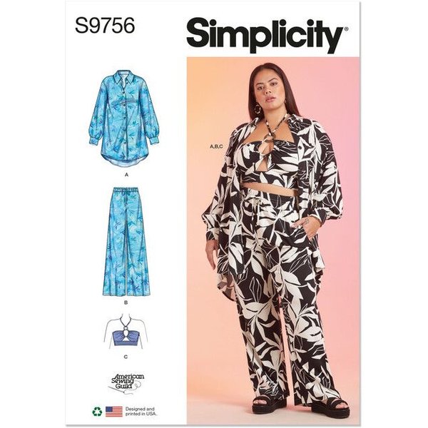 Patron Simplicity 9756.BB - Chemise, pantalon et haut dos nu