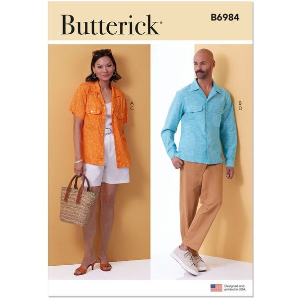 Patron Butterick 6984/A - Chemise, Short Et Pantalon-image
