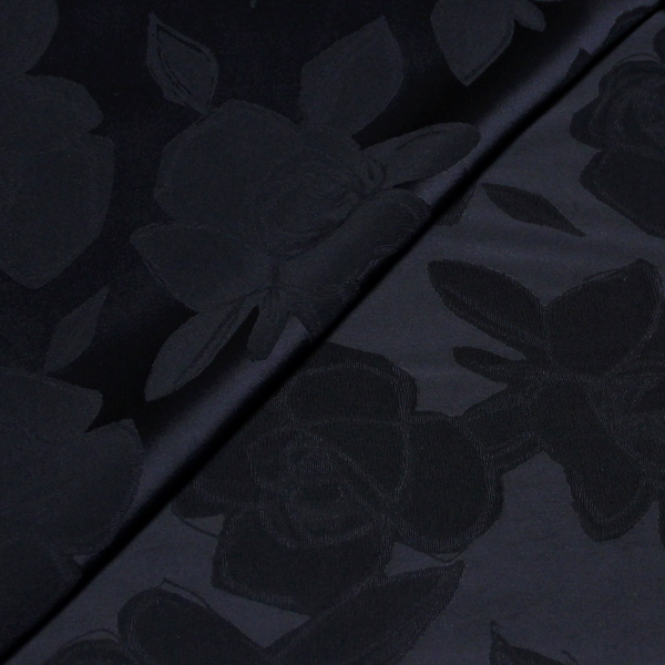 CrêPe Envers Satin Jacquard - Fleuri Nuit-image