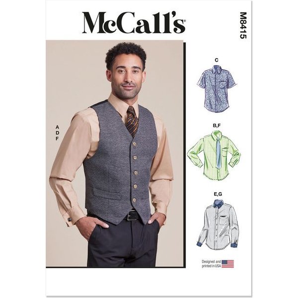 Patron McCall's 8415.AA - Gilet, chemise et accessoires