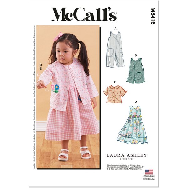 Patron McCall's 8416.CCB - Barboteuse, robe, veste, chemise