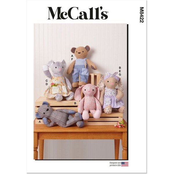 Patron Mccall's 8422.OS - Peluches Ours, Lapin Et Souris-image