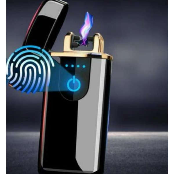 Touch Screen Dual Arc Electric Lighter – Flameless, Windproof, USB Rechargeable