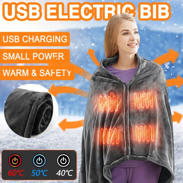 USB Heated Plush Shawl Blanket | Portable Electric Throw