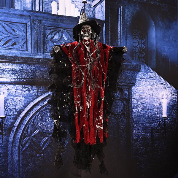 Animated Grim Reaper Hanging Ghost Halloween Decoration