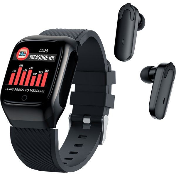 Smartwatch with Integrated Wireless Earbuds and HD Color Display