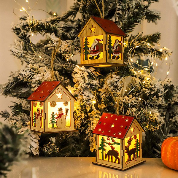 Illuminated Wooden Holiday Pendants