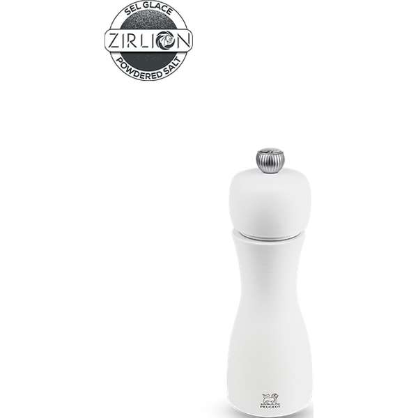 In brilliant white to represent the salt crystals contained within, the Tahiti manual salt mill from Peugeot has a contemporary style and refined grace. Tahiti