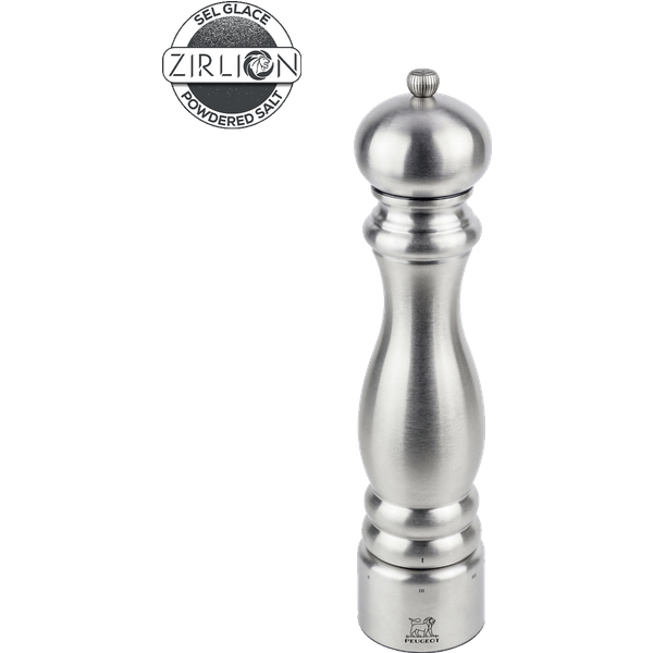 The Paris Chef salt mill is an essential tool in professional kitchens but it's just as suitable for your kitchen. With a large capacity reservoir, durable stainless steel, and the ergonomic u'Select grind adjustment system, this salt mill is perfect for intensive use no matter what you're cooking a
