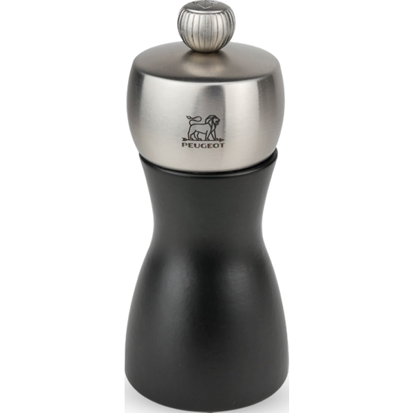 The Fidji 12 cm pepper mill combines a black wooden body and a stainless steel head for elegant simplicity. Fidji