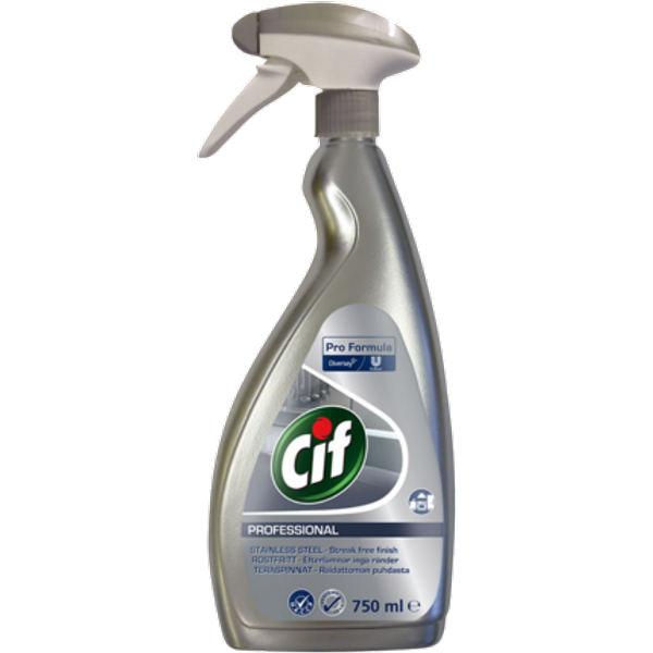 Cif Detergente spray per acciaio inossidabile e vetri - 750 ml