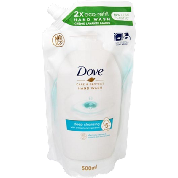 Dove Care & Protect Sapone per le mani Deep Cleansing, ricarica – 500 ml