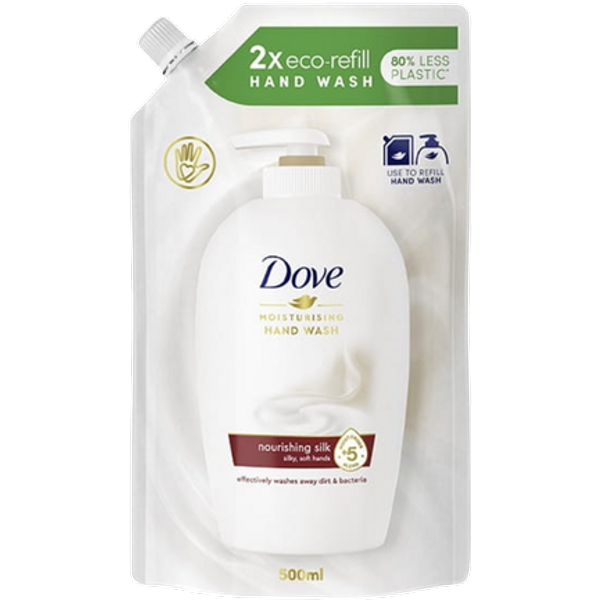 Dove Nourishing Silk Sapone per le mani, ricarica – 500 ml