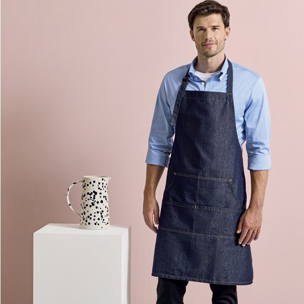 Jeans Arbeitsschürze Denim Bib Apron