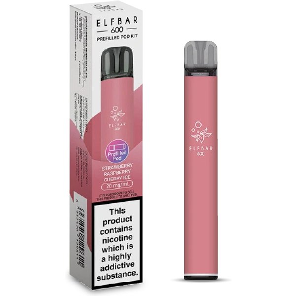Strawberry Raspberry Cherry Ice Elf Bar 600 Prefilled Pod Kit