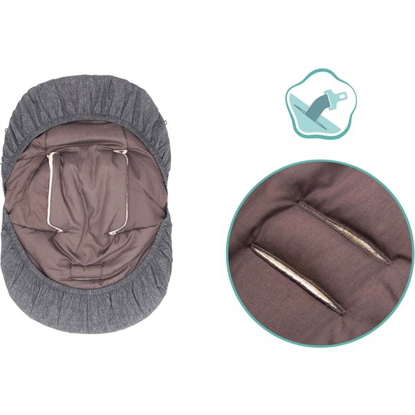 Babycab Winterfußsack Naryn für Tragewanne, Babyschale grau