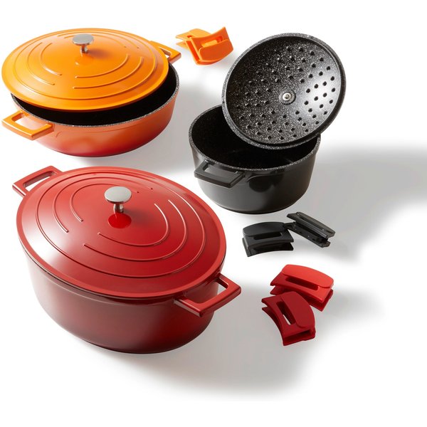 STONELINE® STONELINE Cocotte Bräter Set 3-teilig | mit Deckeln