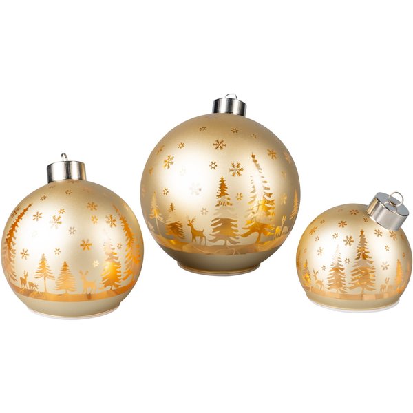LED-Weihnachtskugel-Set, 3-teilig