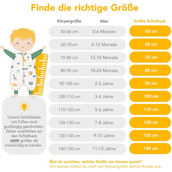 Schlummersack Schlafsack mit Füßen 3.5 Tog