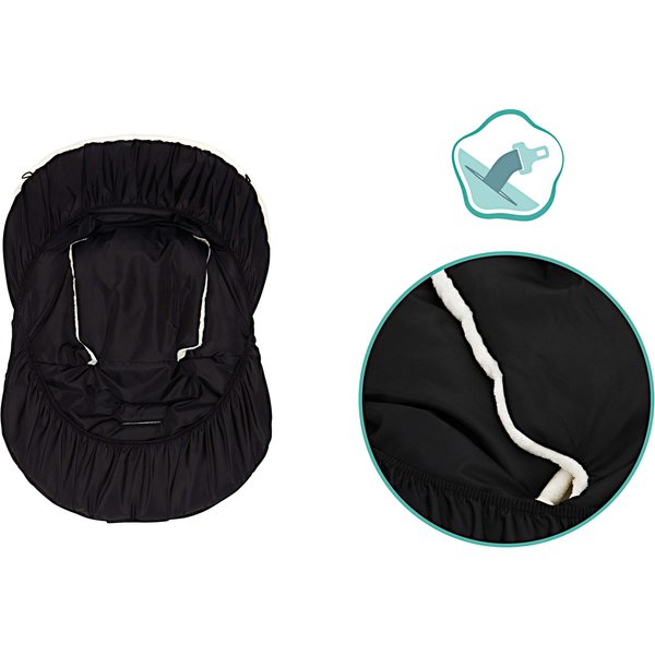 Babycab Winterfußsack Naryn für Tragewanne, Babyschale schwarz