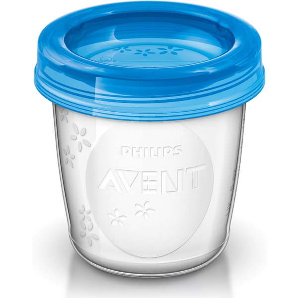 Lot de 5 pots 180 ml + 5 couvercles Philips Avent