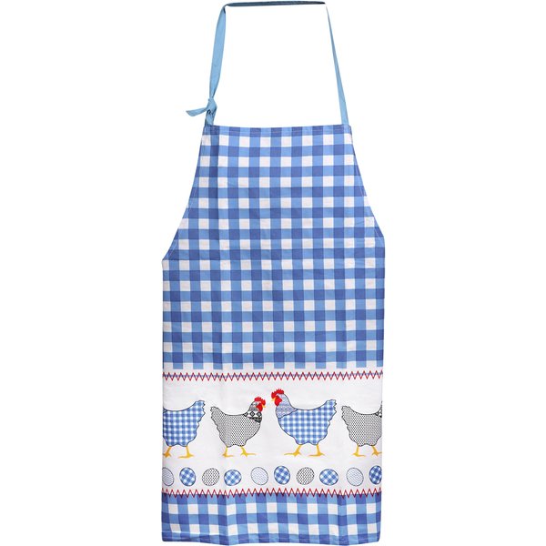 Küchentextilien-Set Schürze & Topflappen „Hühner“, 3-teilig