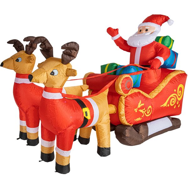 Aufblasbarer Weihnachtsmann mit Schlitten