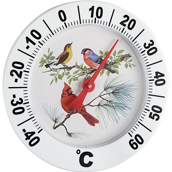 XL Außenthermometer "Vogelfamilie"