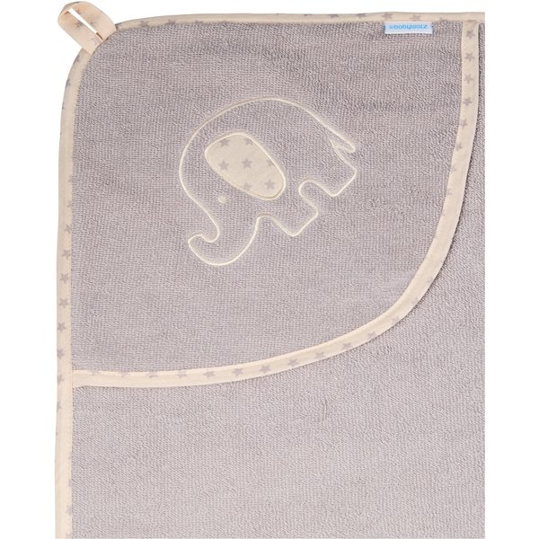 Baby-Walz Basics Kapuzenbadetuch 80x80 cm grau