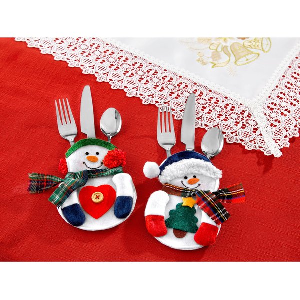 genialoBestecktaschen "Schneemann", 2 Stück