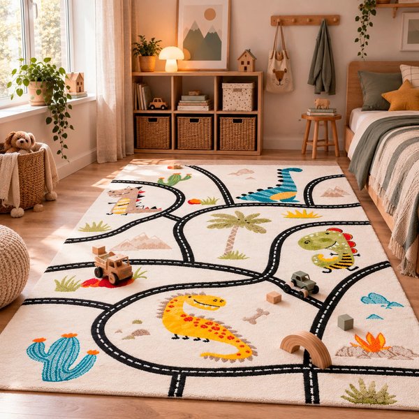 Pergamon Kinder Teppich Maui Kids Dino Straßenteppich