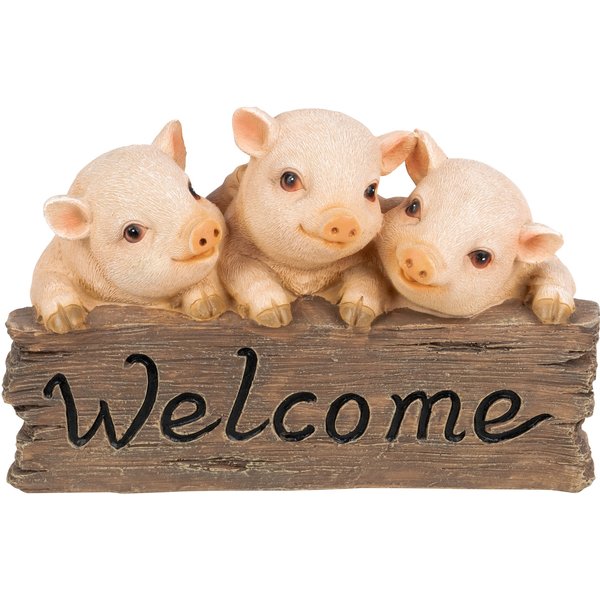 Dekofigur „Willkommen bei der Schweinebande“